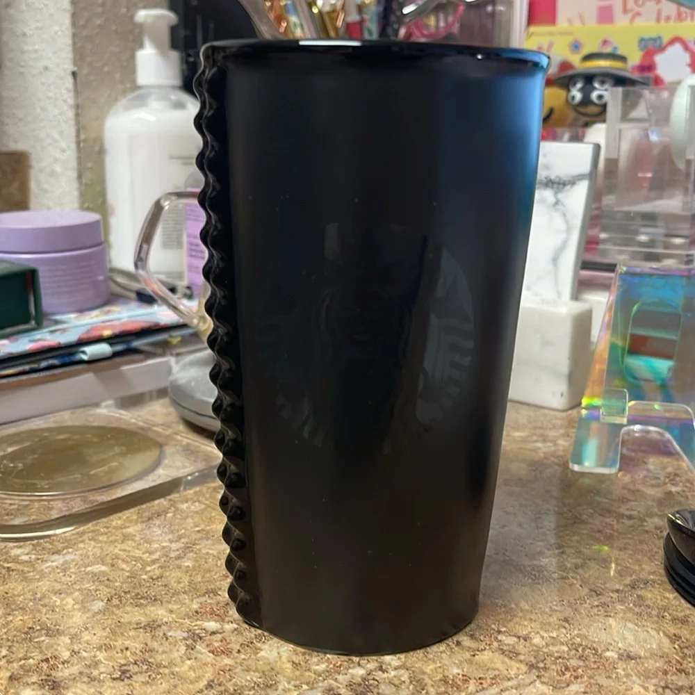 Starbucks Matte Black Studded Ceramic Tumbler- Dot Collection 2015